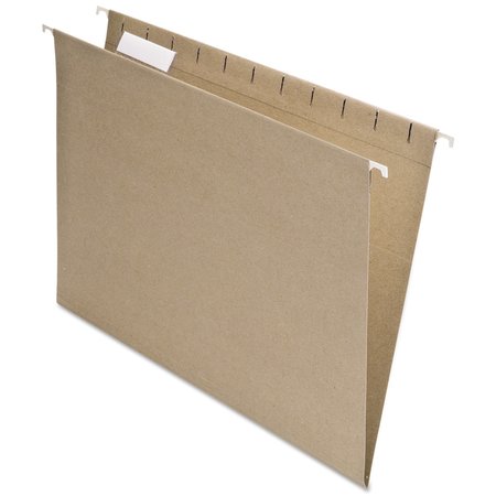 PENDAFLEX Earthwise 100% Recycled Colored Hanging File Folders, Letter Size, 1/5-Cut Tab, Natural, 25PK 74542